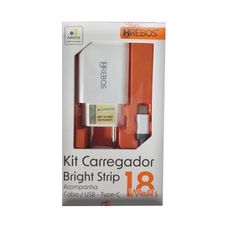 Carregador de Parede Hrebos Bright Strip 18W + Cabo USB-C CRG-212C