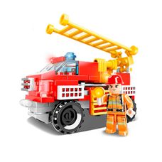 Blocos de Montar Bombeiros Caminhão Resgate Rápido 2 em 1 108 Peças - Xalingo