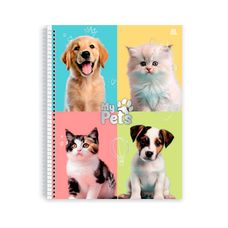 Caderno Espiral 1/4 Capa Dura My Pets 80 Folhas - São Domingos - Capas Sortidas