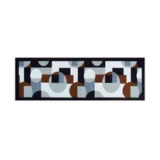 JOGO TAPETE P/COZINHA 3PCS GEOMETRICO CINZA