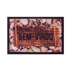 TAPETE FENICE 59X39 ESTAMPADO PEDRAS/MADEIRA MAR