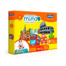 Quebra-Cabeça 120 Peças Conhecendo o Mundo - Toyster