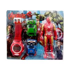 Kit Infantil para Crianças Relógio Digital + Boneco + Mini Carrinhos