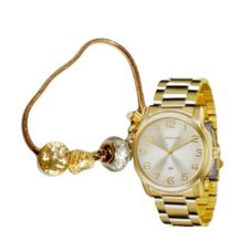 Kit Relógio Lince Feminino Dourado LRG4550L KP08C2KX