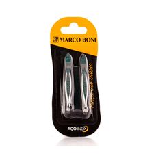 Kit Pinça de Sobrancelha Ponta Reta Inox Marco Boni – 2 Unidades