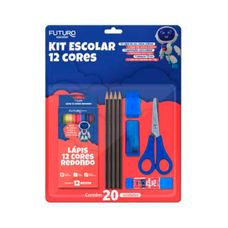 KIT ESCOLAR LAPIS 12 CORES 20 UND