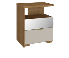 Mesa de Cabeceira 2 Gavetas Regência Jequitibá/Off White - Móveis Rimo