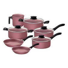 JOGO PANELAS ALUM. 7PCS LINZ ROSA 28299406