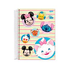 Caderno Espiral Universitário Capa Dura 10x1 Disney Emoji 160 Folhas - Jandaia - Capas Sortidas