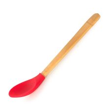 COLHER DE SILICONE COM CABO DE BAMBU