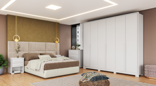 Guarda Roupa Casal 6 Portas Rimo New Guarapari Branco