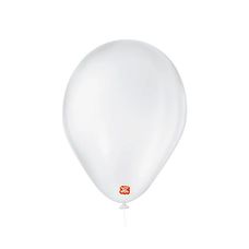 Balão de Látex São Roque Nº 7 Liso – Branco Polar (Pacote com 50 unidades)