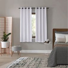 Cortina Pratika 240x170cm York Slim/Branco - Bella Janela