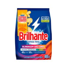 Detergente em Pó Brilhante Limpeza Total Sachê 400g