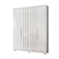 Guarda Roupa Casal Califórnia 4 Portas Ripado Branco - Moval