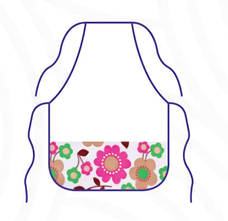 AVENTAL PEQ TRANSP.C/BOLSO ESTAMPADO 102TE