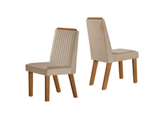 Conjunto com 2 Cadeiras Riviera Suedy Capuccino Castanho Cinamomo - LJ Móveis Conjunto com 2 Cadeiras Riviera Suedy Capuccino Castanho Cinamomo - LJ Móveis