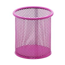 Porta-Canetas e Organizador de Mesa Aramado Redondo Rosa – BRW