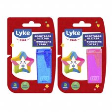 APONTADOR RETANGULAR GLITTER BORRACHA ESTRELA