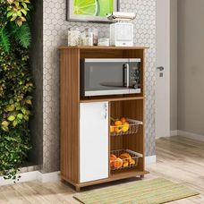 Balcão de Cozinha com Fruteira 1 Porta NT 3075 Freijó Trend/Branco - Notável Móveis