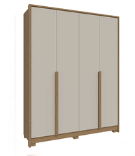 Guarda Roupa Solteiro 4 Portas New Guarapari Carvalho/Off White