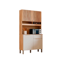 Cozinha Compacta Moscato 4 Portas Amêndoa/Off White - Rio Doce