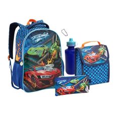 Kit Mochila+ Lancheira+ Estojo Com Garrafinha Racing Team - Seanite