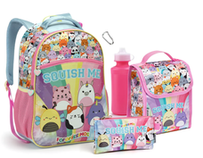 Kit Mochila+ Lancheira+ Estojo Com Garrafinha Squish Me Fofofíssimos - Seanite