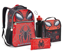 Kit Mochila+ Lancheira+ Estojo Com Garrafinha Super Spider - Seanite