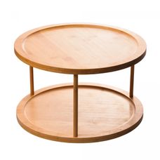 Organizador Giratório em Bambu 2 Andares 30x30x18,5cm - Lyor