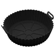 Forma Redonda de Silicone para Air Fryer Preta 19x8,5cm - Lyor