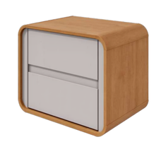 Mesa Cabeceira Loop c/04 Pes Amendoa Clean/OFF White