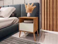Mesa de Cabeceira Cancun Off/Nat - Moveis Bechara