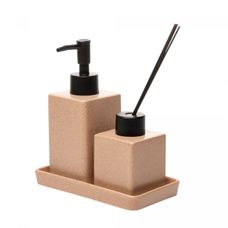 Kit P/banheiro 3Pcs Cer Granilitte/Quadratto Nude - Lyor