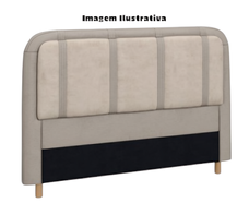 Cabeceira Leon 1,60m Caramelo CR/Bege Veludo - Dobuê Movelaria