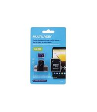 Kit 4 em 1 Cartão De Memória Ultra High Speed-I + Adaptador USB Dual Drive + Adaptador SD 64GB até 80 Mb/S Multilaser - MC152