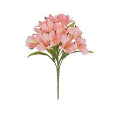 Buquê de Astromélia Artificial de Cetim Salmão (34cm) – Flor Arte