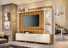 Estante Home Theater Titan 2.0 Cinamomo/Off White – HB Móveis
