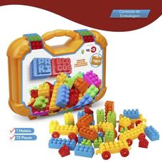 |Brinquedo Kit Maleta Blocos 72 Pecas 1258 - Pakitoys