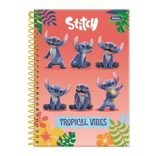 Caderno Espiral Universitário Capa Dura 10x1 Stitch Movie 160 Folhas - Foroni - Capas Sortidas