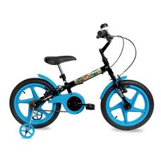 BICICLETA ARO 16 M ROCK PTO C/AC AZUL