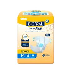 Fralda Bigfral Derma Plus M 8 Unidades