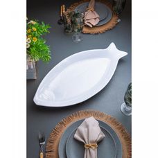 Travessa de Melamina Peixe Branca 58cm x 28cm - Wolff