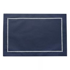 Lugar Americano de Poliéster e Linho Lévis Azul 45cm x 30cm - Lyor