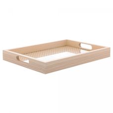 Bandeja Retangular de Mdf com Fundo Treliça 36,5cm x 4cm x 26,5cm - Lyor