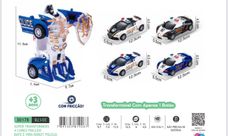 Robot Transformável com 1 Botão Fricção Bate e Vira Polícia Cores Sortidas - Nettoy