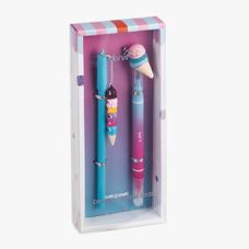 Caneta Esferográfica 0.7mm + Marca Texto Duplo Tutti-frutti - BRW