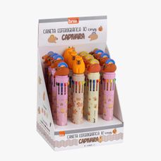 Caneta Esferográfica 0.7mm Capivara 10 Cores - BRW