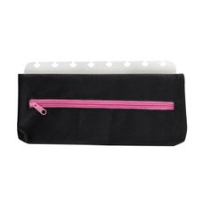 Estojo Poliéster 1 Zíper com Furo para Caderno Disco Preto - BRW
