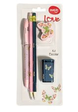 Kit Escolar Love Borboletas 5 Peças - Molin